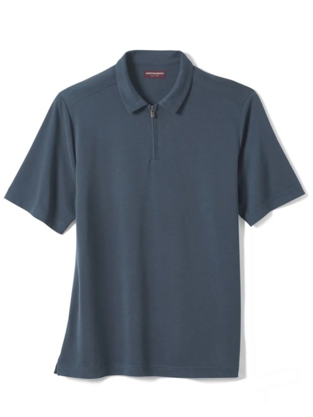 Johnston & Murphy Navy Vintage Birdseye Zip Polo/23185